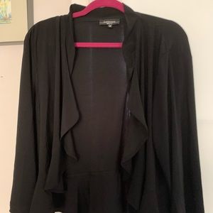 1X black open cardigan